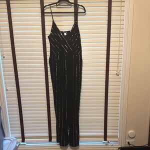 Venus Elegant Black Women's Sequined Pantsuit - Size 18